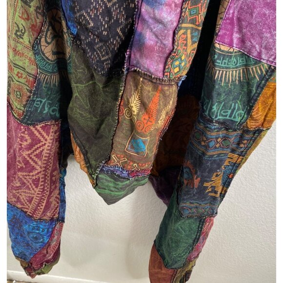 Kathmandu Imports Overalls Jumpsuit Joggers Patchwork Boho Hippie Festival OS - Picture 6 of 11
